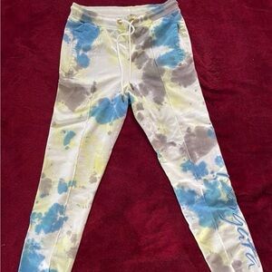 Maceoo Borgata Resorts Womens Size Large Joggers White Tie Dye NWT